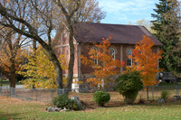 Fingerboard church in fall.