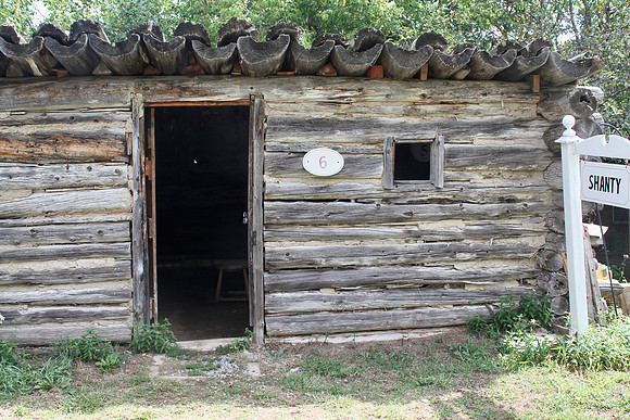 Shanty is a reproduction of the initial type of building constructed by the settlers' in the area temporarily until they could build something bigger.