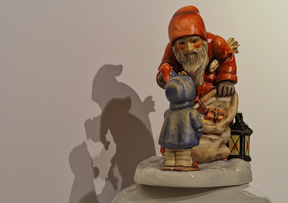 Santa with a Child and shadow