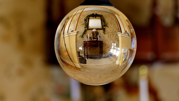 Santa in the Hall in a Lens Ball