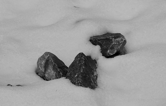 Three Rocks in the Snow